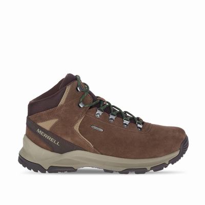 Merrell Erie Mid Waterproof Wide Width Vandringskängor Herr Bruna (SE605782)